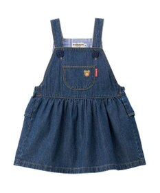 MIKI HOUSE HOT BISCUITS ワンポイントデニムジャンパースカート＆セーラーカラー長袖Tシャツギフトセット【BOX付き】