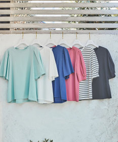 ANY SIS 【UVケア】プレーティングジャージー タックスリーブ カットソー