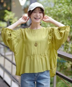 Tiaclasse 【洗える】コットンエンブロイダリーブラウス