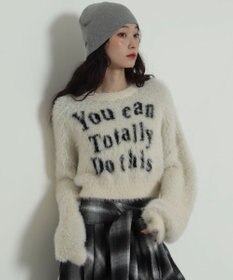 WEGO ロゴシャギーショートニット