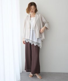 YECCA VECCA 【セットアップ対応】ストライプ柄ワイドパンツ