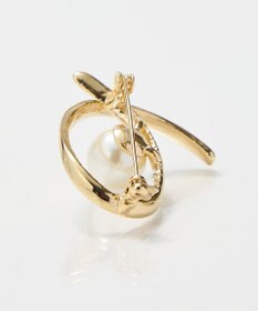 Phoebe <オンワード限定セット>金属アレルギー対応クイーンパールビジューセラミックポストピアス×クロスカーブパールビジューブローチ