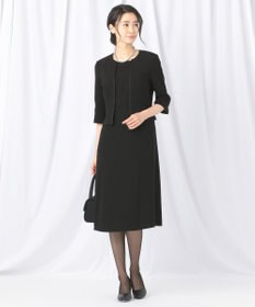 自由区 FORMAL 【洗える/縦横ストレッチ】セオプラスエス横二重ジャケット＋ワンピース