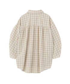 earth music&ecology シャーリングスリーブチェックシャツ