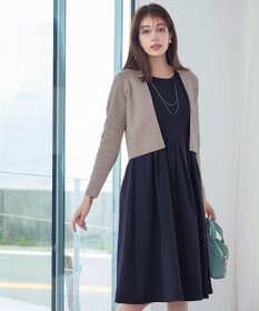 Tiaclasse L 【新色追加・洗える】ストレートショートニットボレロ