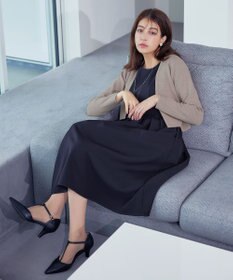 Tiaclasse L 【新色追加・洗える】ストレートショートニットボレロ