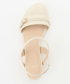 ANY SIS 【23.0~24.5cm】リネン調ベルトプチウエッジ サンダル