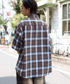 WEGO 【ユニセックス着用ITEM/SMLサイズ展開】オンブレチェックシャツ（SS）