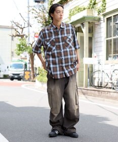 WEGO 【ユニセックス着用ITEM/SMLサイズ展開】オンブレチェックシャツ（SS）