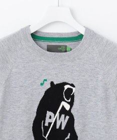 PW CIRCULUS 【MEN】【洗える】ベアスタンドモチーフ ラグランスリーブ クルーネック ニット