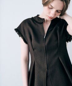 uncrave リネンライクツイル ジレブラウス