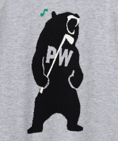 PW CIRCULUS 【MEN】【洗える】ベアスタンドモチーフ ラグランスリーブ クルーネック ニット