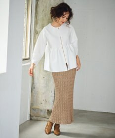 uncrave 【手洗い可】グロッシー ニット スカート（uncrave WHITE）