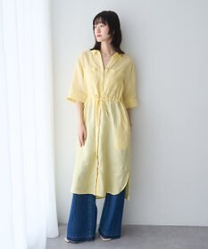YECCA VECCA フレンチリネンドロストワンピース