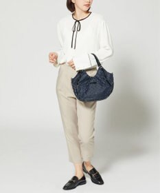 Y'SACCS ドット柄ジャガードエナメルアクセント2wayトート