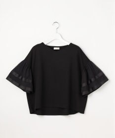 ANY SIS ゆるVネックチュールフリル袖 プルオーバー