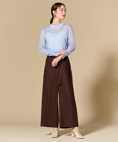 BEIGE， CAROLE / リネンライクラップワイドパンツ