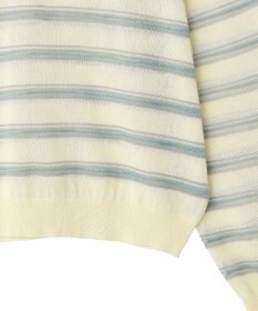 CRAFT STANDARD BOUTIQUE シアーボーダーポロ衿ニットプルオーバー
