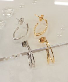 Tiaclasse 【金属アレルギー対応】ダブルラインカーブピアス