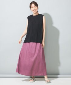 SHARE PARK LADIES 【洗える】リネンレーヨンコーティングウォッシュスカート