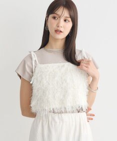 earth music&ecology ラメミックスフェザービスチェ