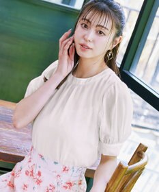 Tiaclasse 【洗える】ドビーシフォンパフスリーブブラウス