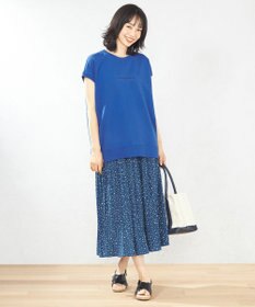 ANY 【2SET】ミニロゴトップス×ドットプリーツスカート セット