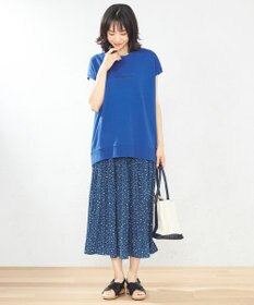 ANY 【2SET】ミニロゴトップス×ドットプリーツスカート セット