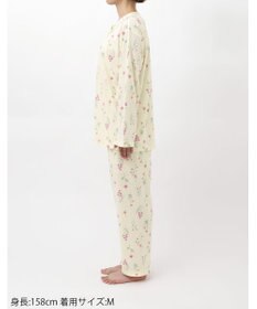 Wing パジャマ 長袖 長ズボン 綿混(本体) ジャカード天竺素材 レディース EP8073 ウイング／ワコール