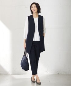 J.PRESS LADIES L 【WEB限定カラーあり・洗える】T/Rアルガンシルク テーパード パンツ