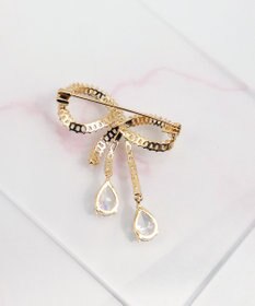 Tiaclasse 【安田美沙子さん着用】キュービックリボンモチーフブローチ