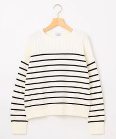 組曲 華奢見え パネルボーダーニット