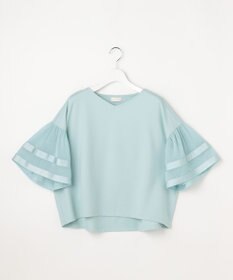 ANY SIS ゆるVネックチュールフリル袖 プルオーバー