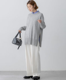 23区 【見上愛さん着用/Oggi掲載/洗える】カシミヤブレンド サイドジップ  ニットチュニック