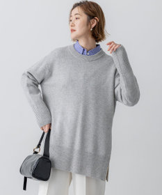 23区 S 【見上愛さん着用/Oggi掲載/洗える】カシミヤブレンド サイドジップ  ニットチュニック ライトグレー系