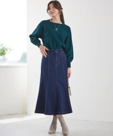 ANY SIS 【CICA加工・選べる9色展開】クルーネックバックスリット ニット