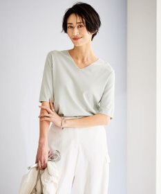 ICB 【WEB限定カラーあり・接触冷感・UVケア・洗える】 シンセティックハイゲージ 半袖ニット