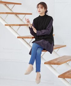 Tiaclasse 【洗える】ケーブル編みニットベスト