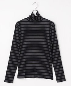 J.PRESS LADIES カシミヤシルク シアーリブ ボーダー タートル カットソー