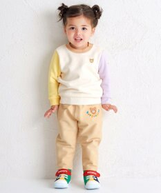 MIKI HOUSE HOT BISCUITS 【80-120cm】 パステルロゴ ストレッチパンツ