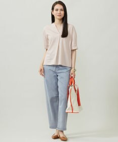 自由区 L 【19号サイズまで展開】ウスカルデニムダーツカーブ パンツ