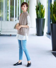 Tiaclasse 【洗える】ケーブル編みニットベスト