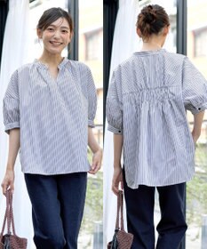 Tiaclasse 【洗える】バックギャザーシャツ