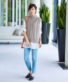 Tiaclasse 【洗える】ケーブル編みニットベスト