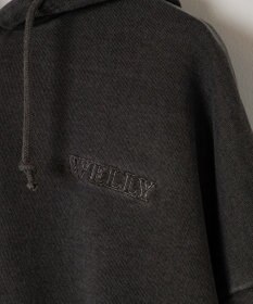 WEGO ピグメントハーフZIPロゴプルパーカー