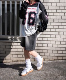 WEGO VネックナンバリングサテンBIGスウェット