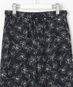 J.PRESS LADIES L 【洗える】ラインフラワープリント ワイドパンツ
