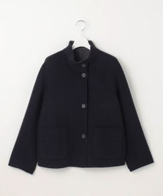 J.PRESS LADIES 【リバーシブル】ウールナイロンリバーチェック スタンドカラー コート