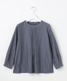 J.PRESS LADIES ストライプジャージー ピンタック カットソー