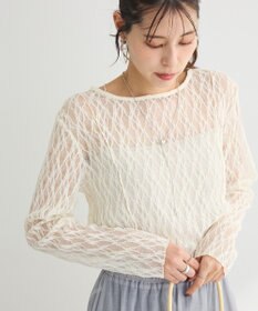 Green Parks パネルラインレースカットプルオーバー